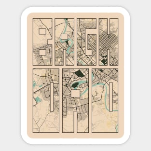 Baghdad, Iraq City Map Typography - Vintage Sticker